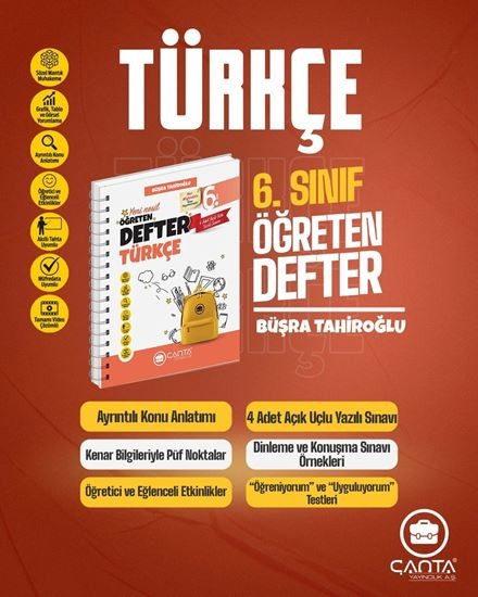 6.Sınıf Türkçe Okula Yardımcı Öğreten Defter 2025-2026 Çanta Yayınları