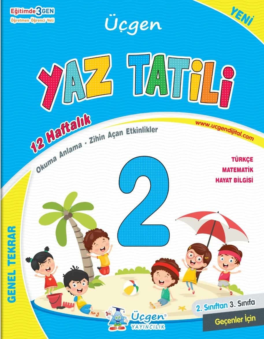 2.Sınıf Yaz Tatili 12 Haftalık Genel Tekrar - Karne Kılıfı Hediye Üçgen Yayıncılık