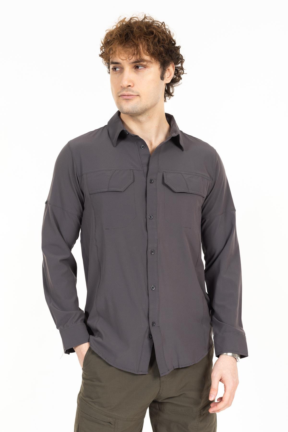 AKN 225 LİKRALI PREMİUM TAKTİK GÖMLEK-FÜME