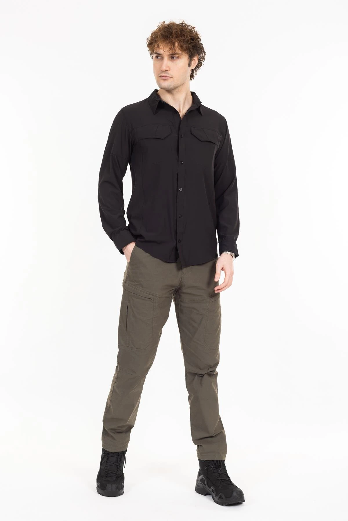 AKN 225 LİKRALI PREMİUM TAKTİK GÖMLEK-SİYAH