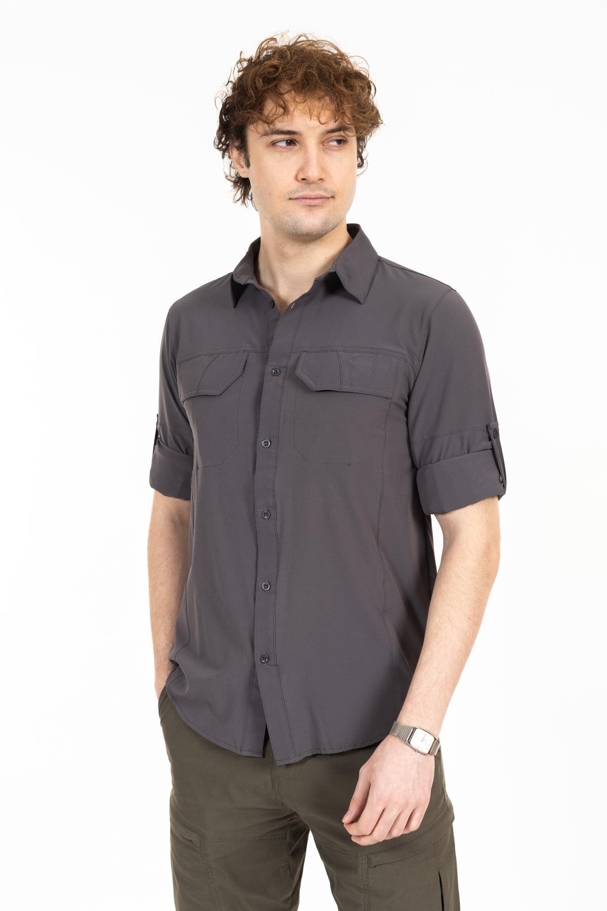 AKN 225 LİKRALI PREMİUM TAKTİK GÖMLEK-FÜME