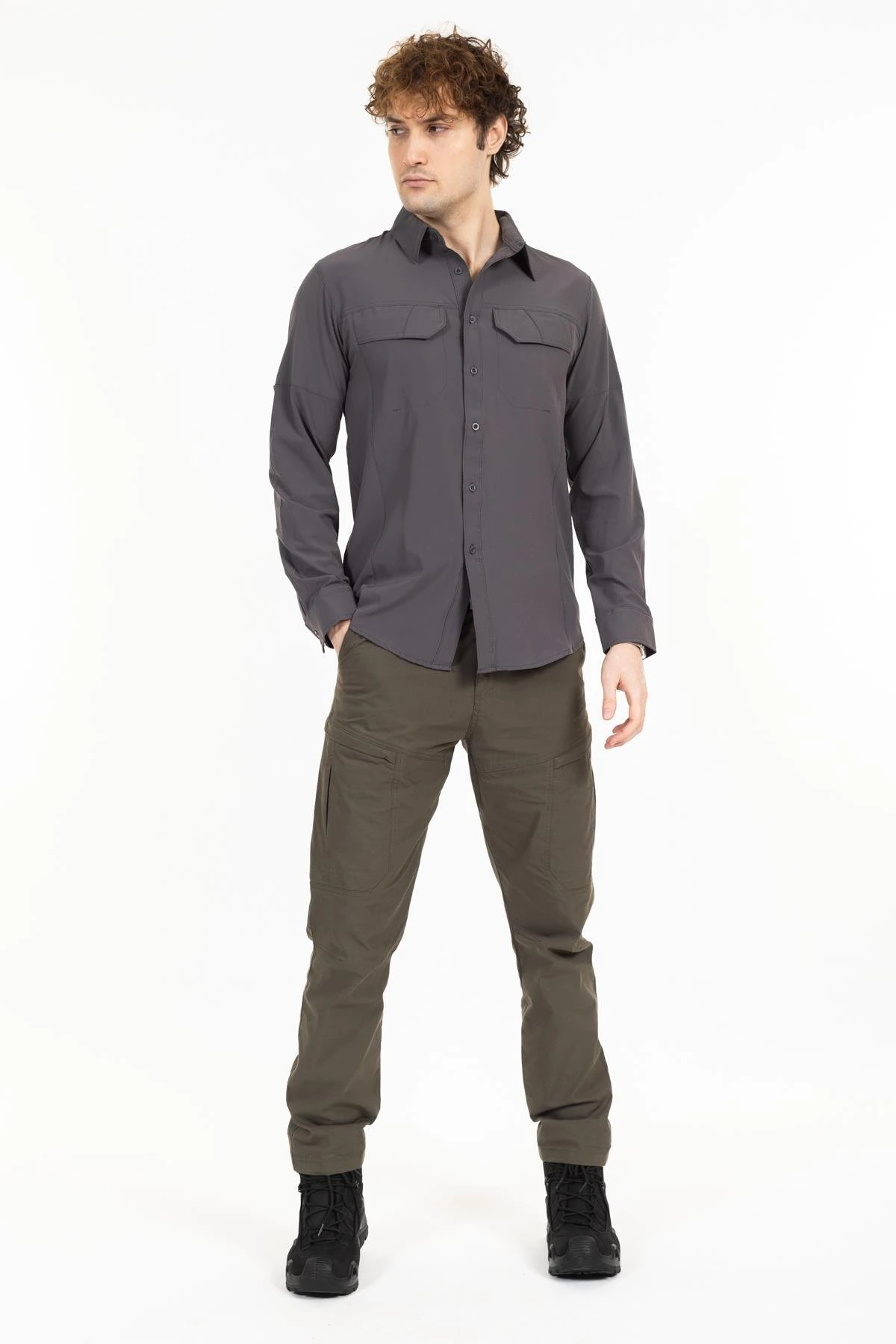 AKN 225 LİKRALI PREMİUM TAKTİK GÖMLEK-FÜME