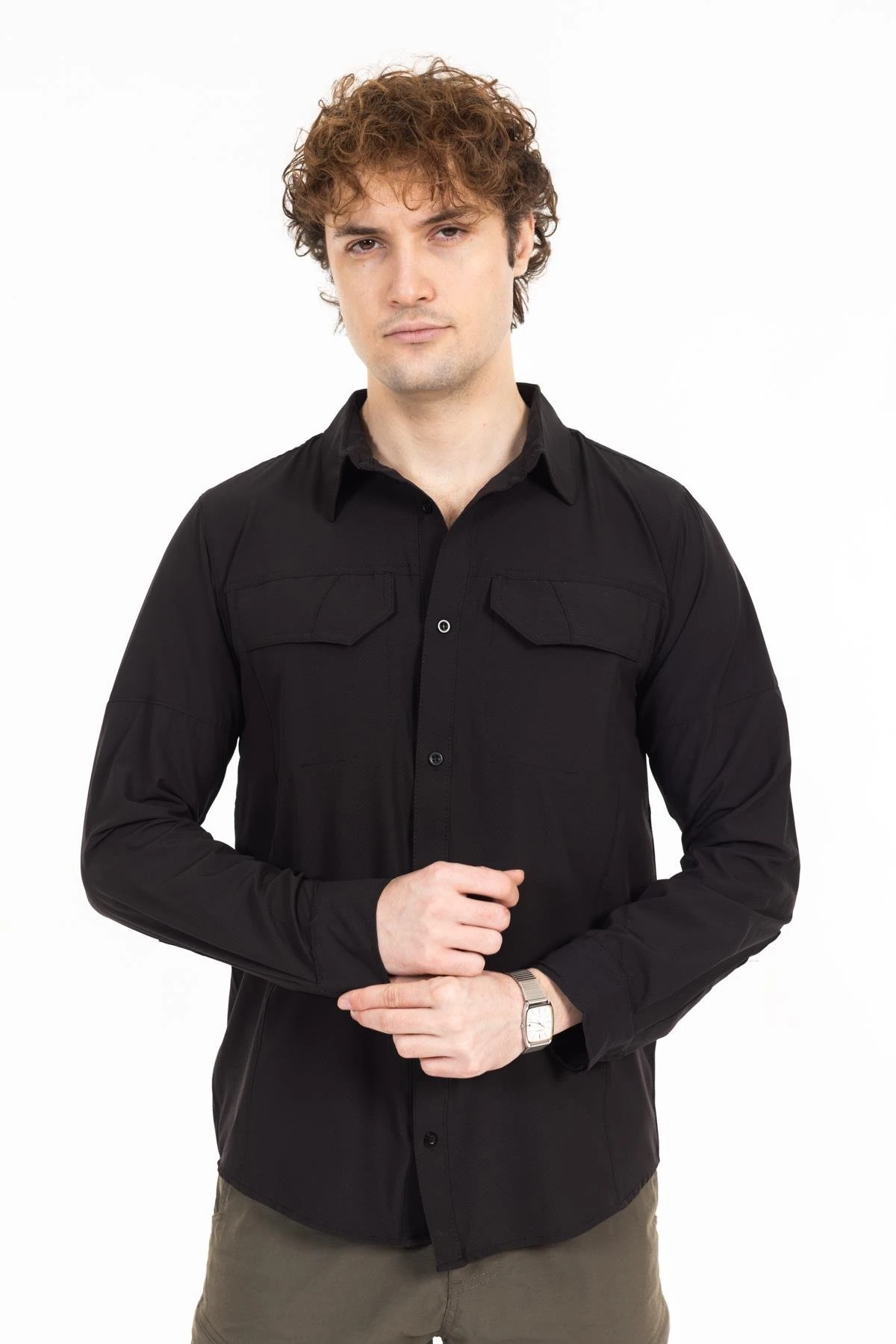 AKN 225 LİKRALI PREMİUM TAKTİK GÖMLEK-SİYAH