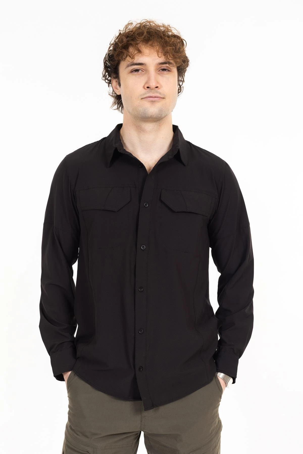 AKN 225 LİKRALI PREMİUM TAKTİK GÖMLEK-SİYAH