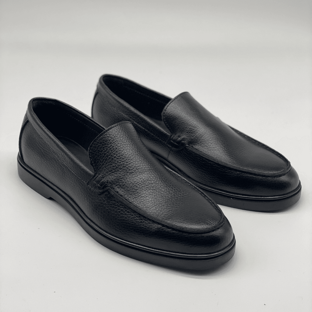 3134 Erkek Hakiki Deri Loafer - Siyah Mat