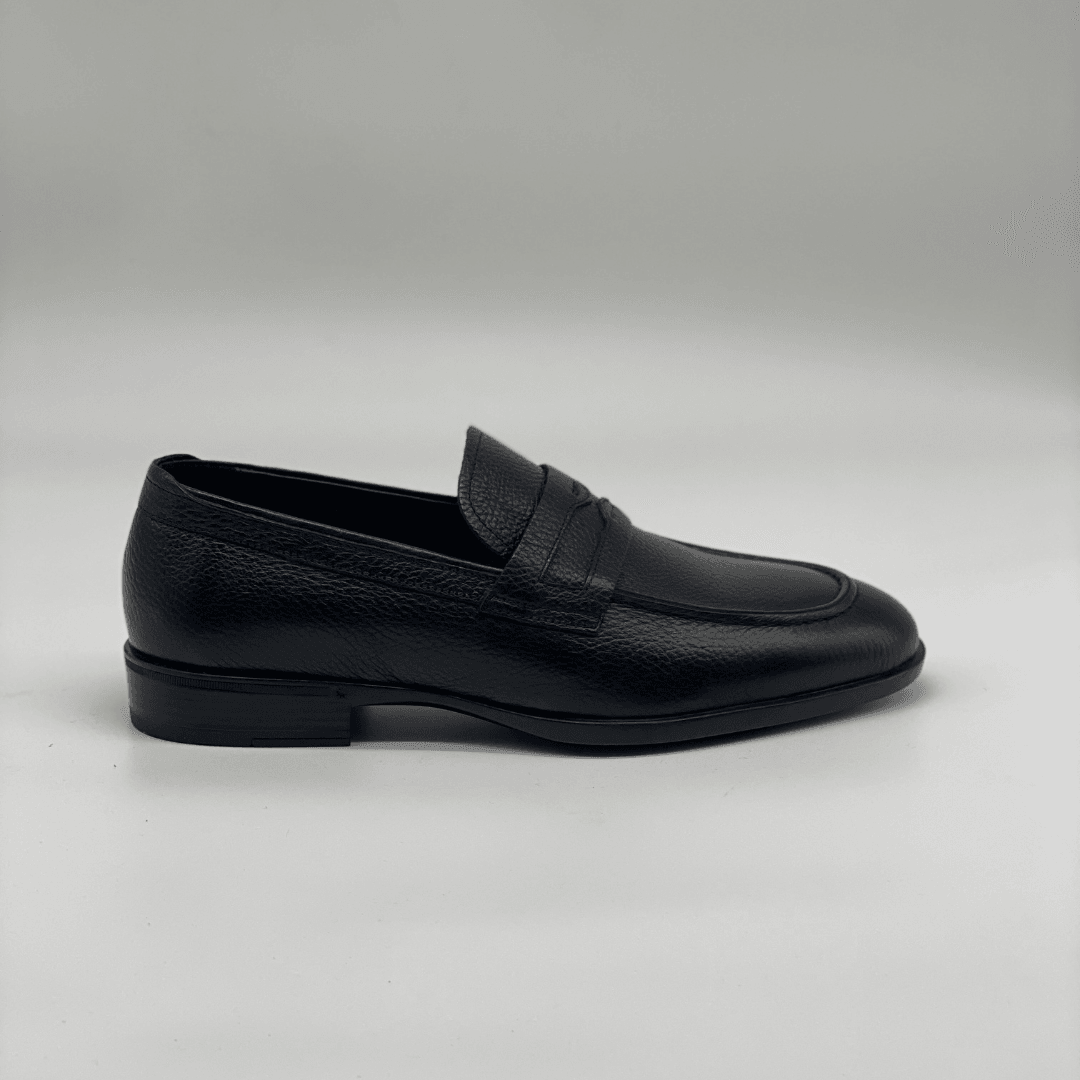 4096 Erkek Floater Deri Loafer - Siyah