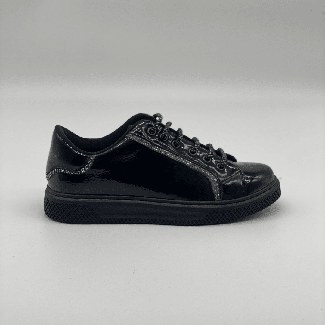 1325 Kadın Vegan Deri Sneaker - Siyah Rugan