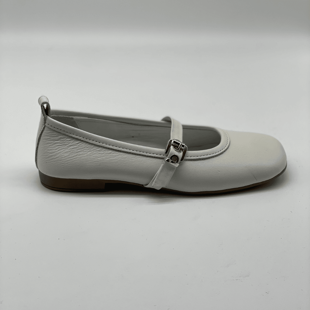 MSR 558303 Kadın Hakiki Deri Babet - Off-White