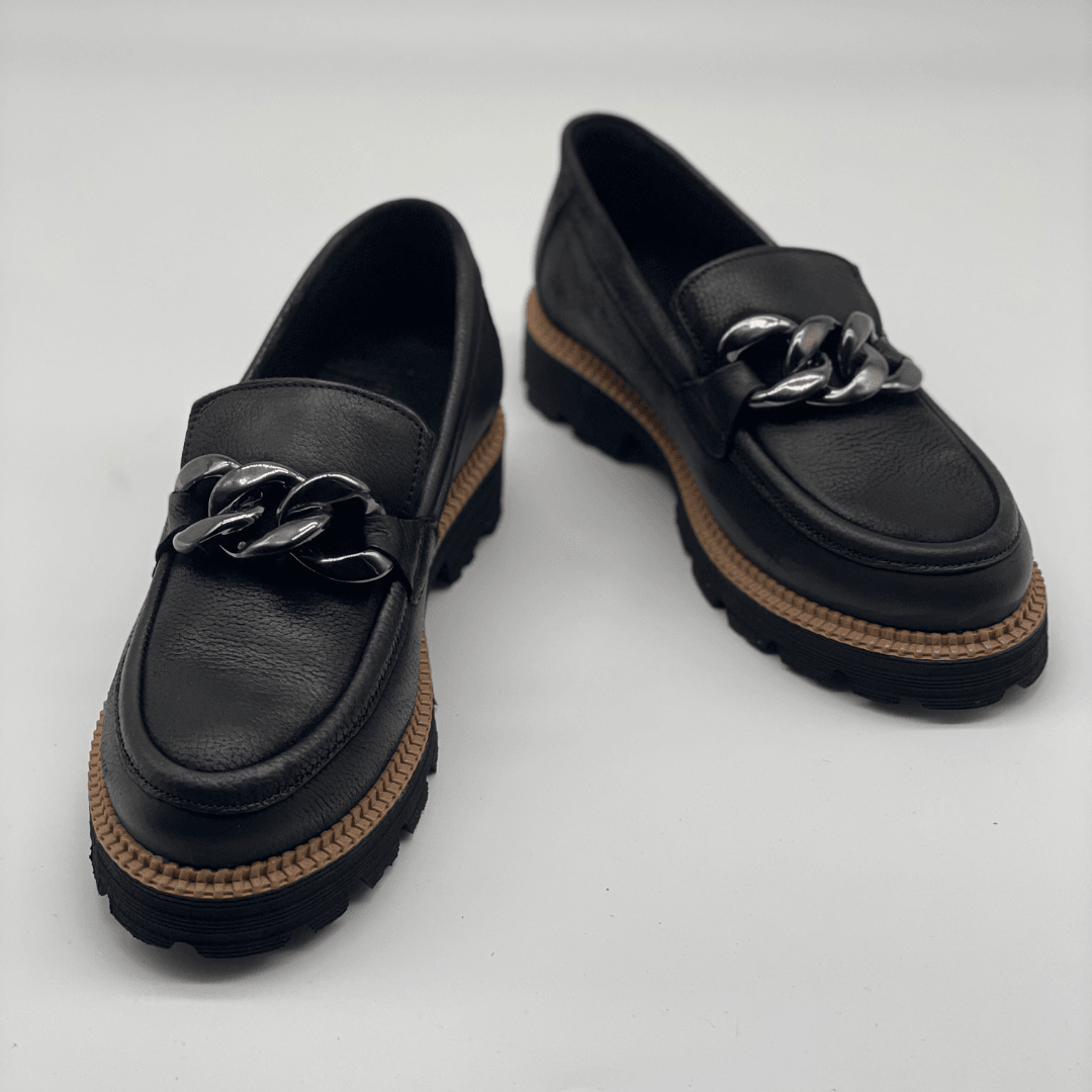 D24KA-3185 Kadın Hakiki Deri Tokalı Loafer