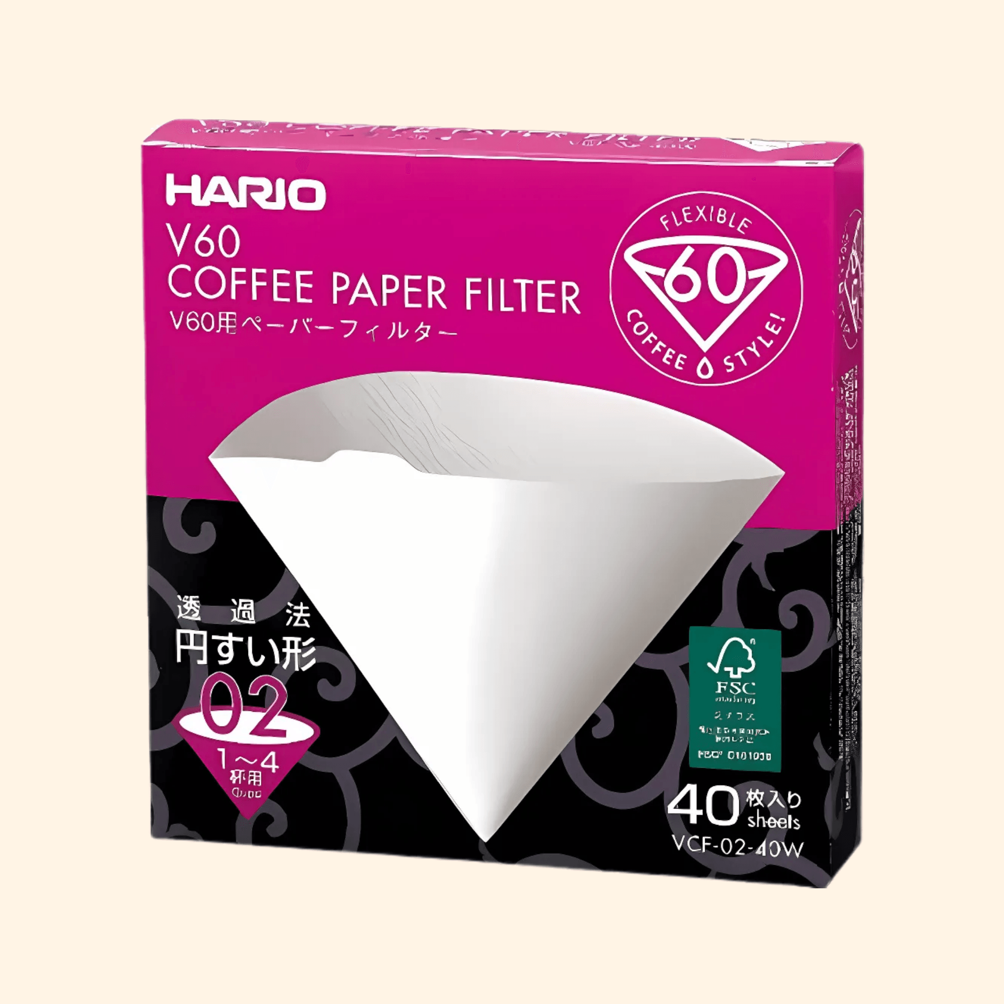 Hario V60 Kağıt Filtre (02 Boy) 40 Adet