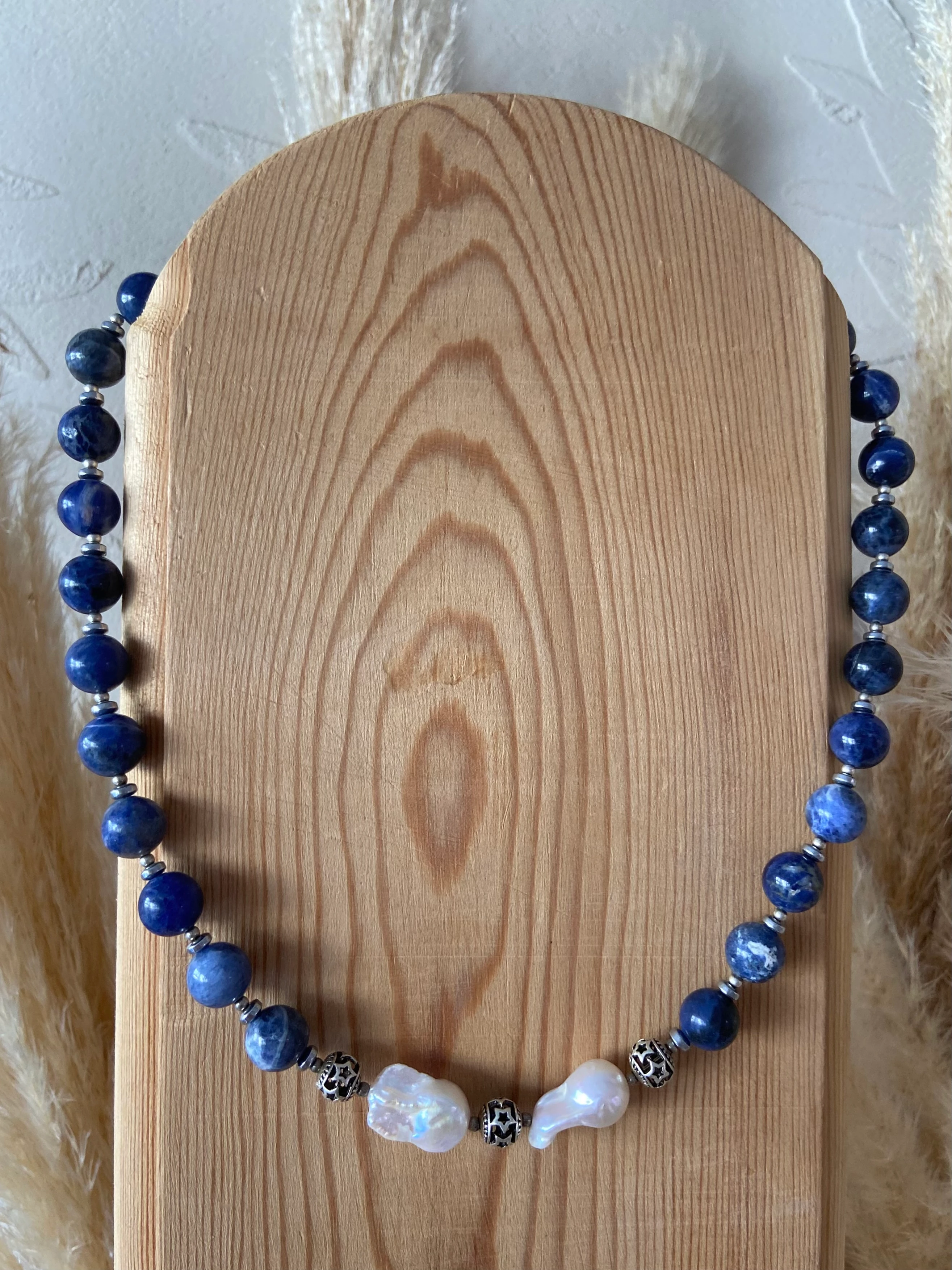 Özel Tasarım Kolye (İnci-Sodalit)