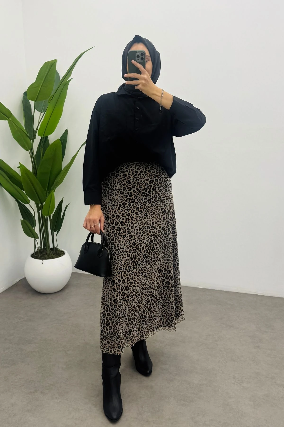 Minik Leopar Desenli Tül Etek