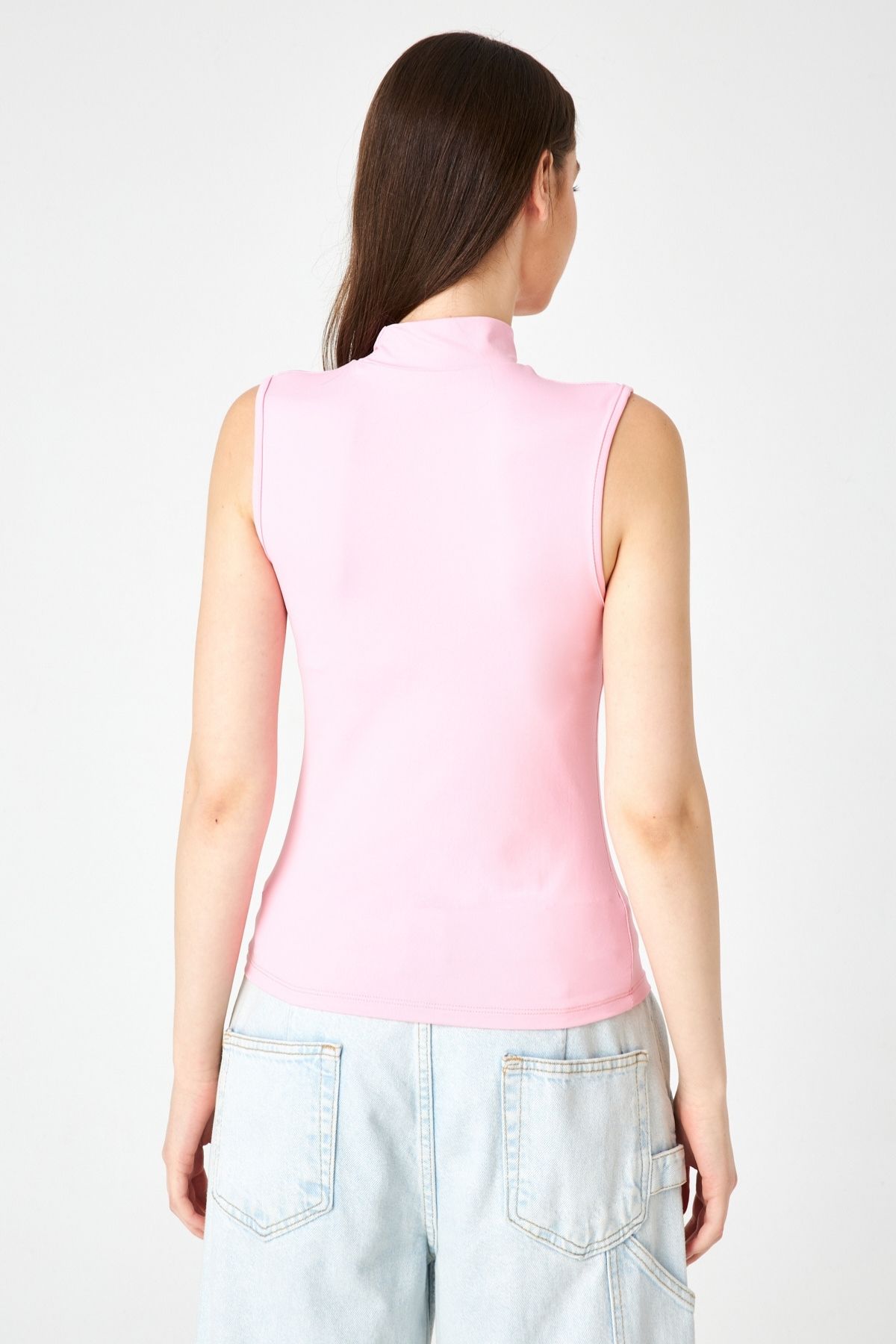 Pembe Soft Touch Kolsuz Bluz