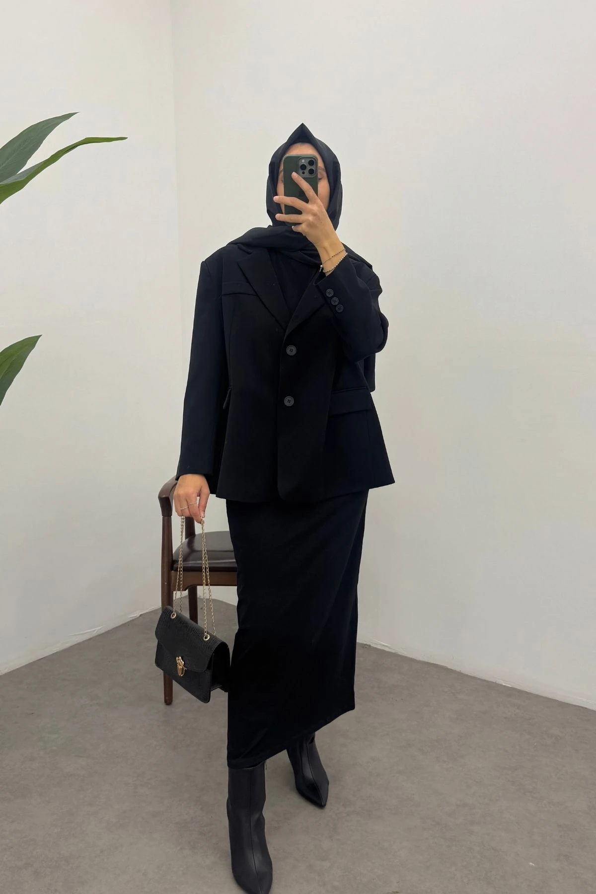 Astarlı Blazer Ceket- SİYAH