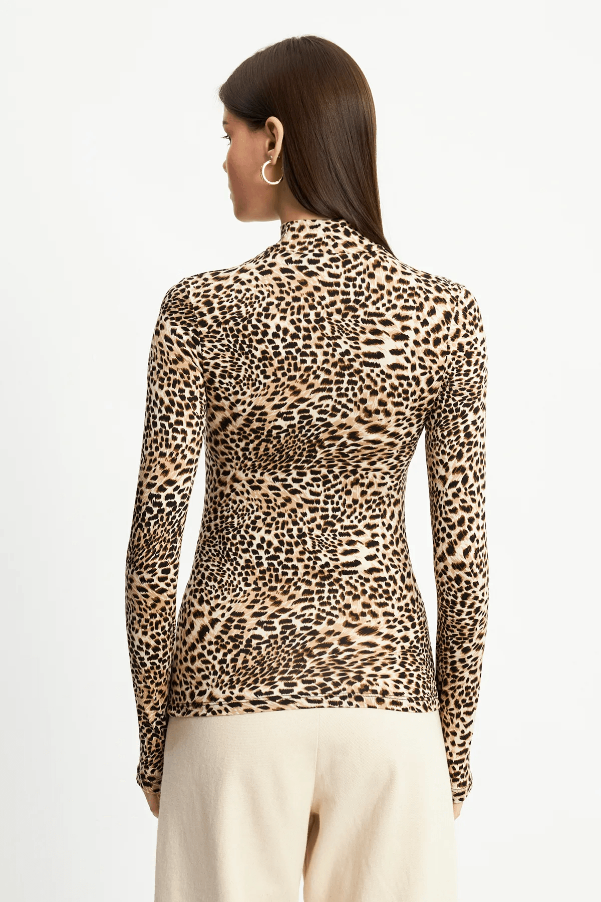 Mini Kahverengi Leopar Desenli Parmak Detaylı Body