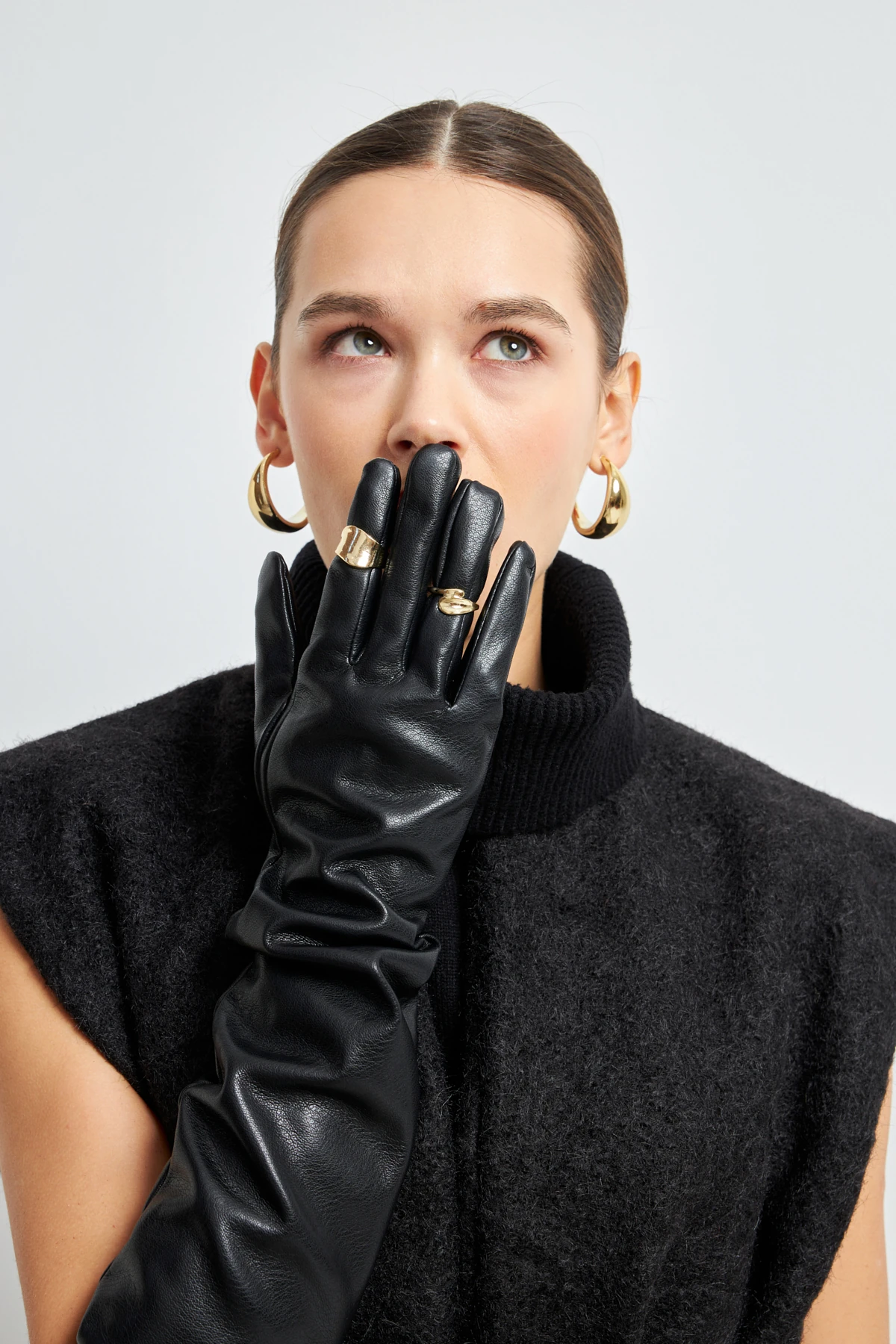 Kemerli Kaşe Yelek- SİYAH