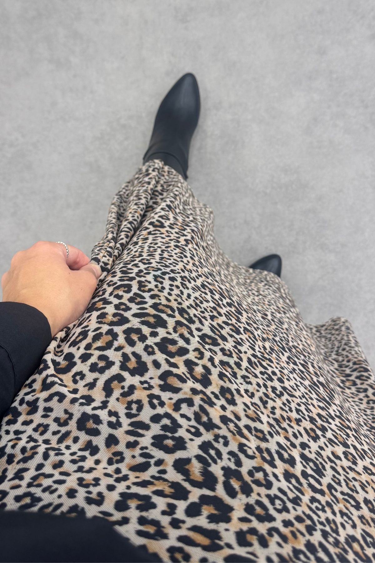 Minik Leopar Desenli Tül Etek