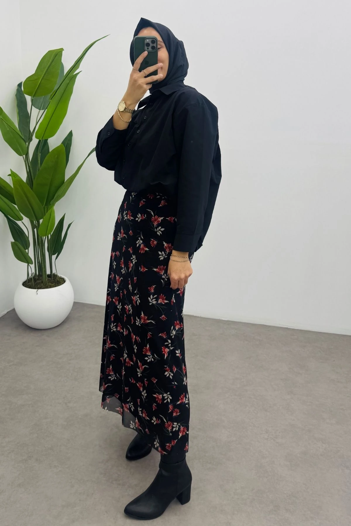 Çıtır Çiçek Desenli Tül Etek