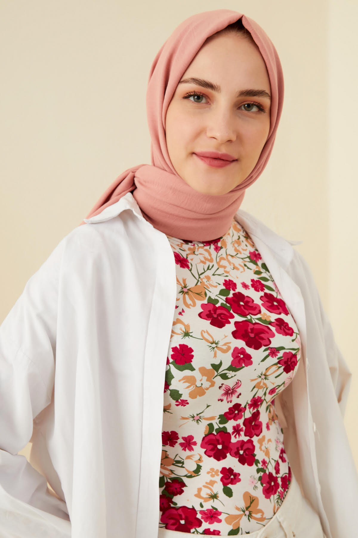 Gülpembe Pamuk Kraş Şal