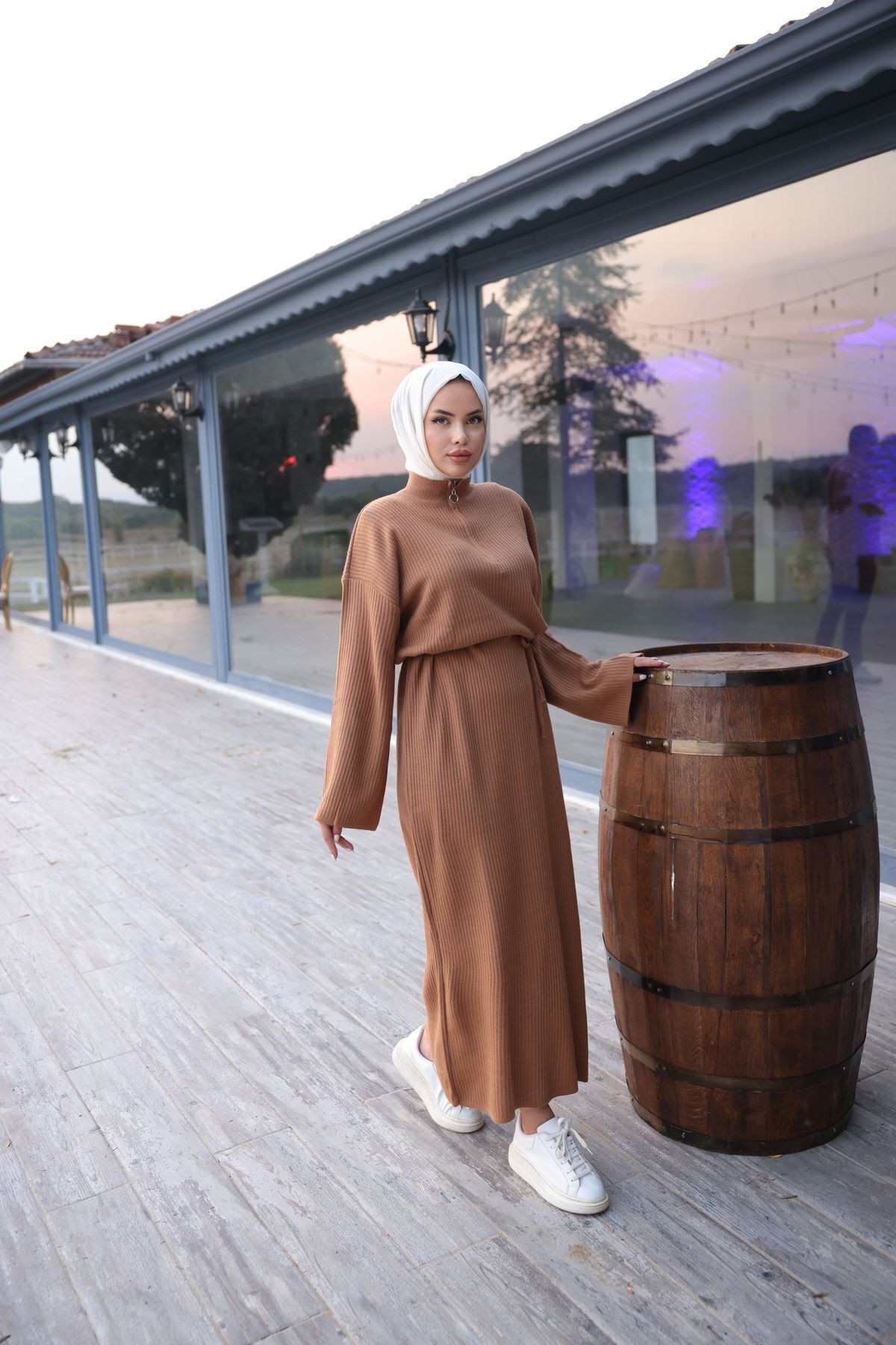 Fermuarlı Triko Elbise