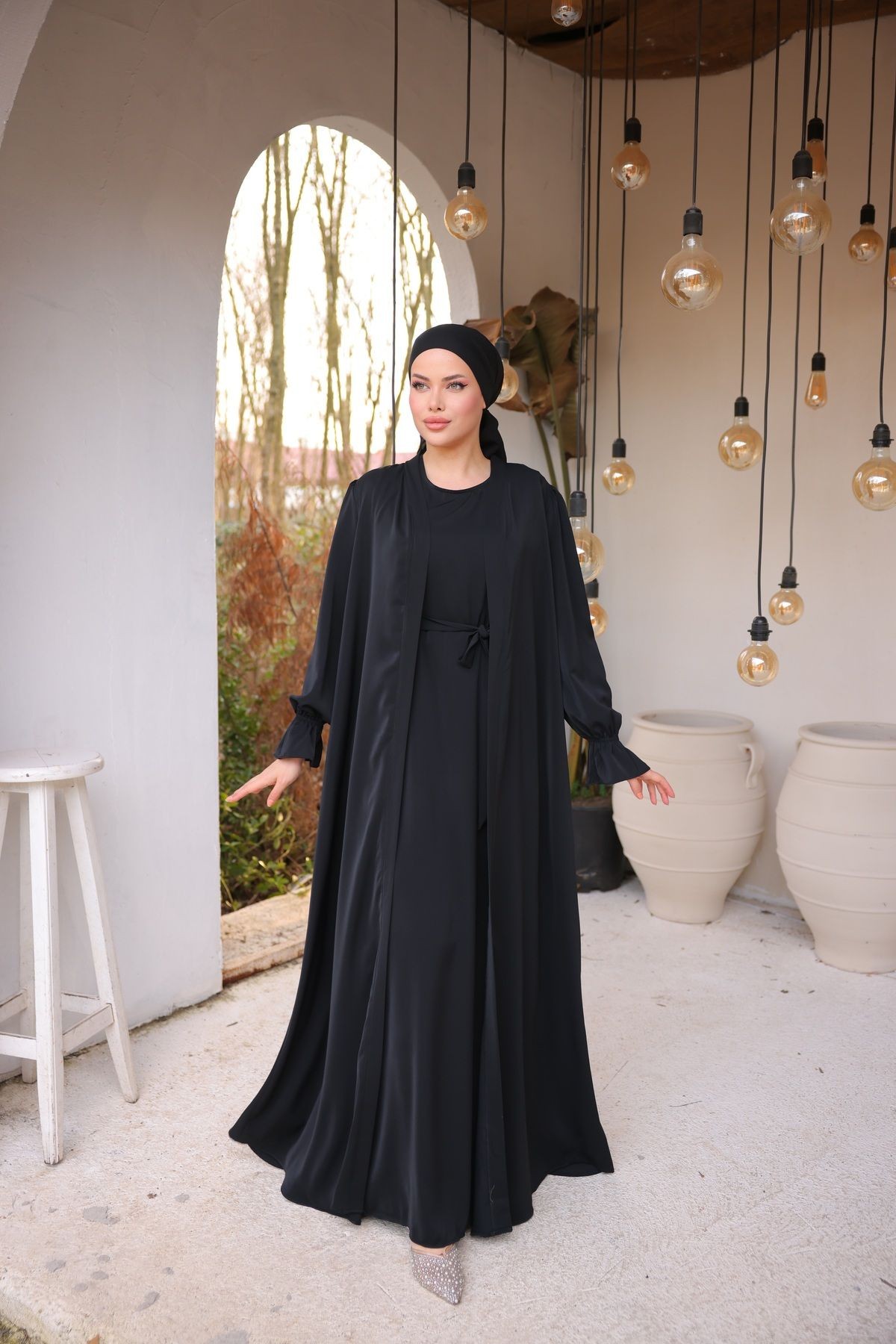 İkili Abaya Takım - siyah