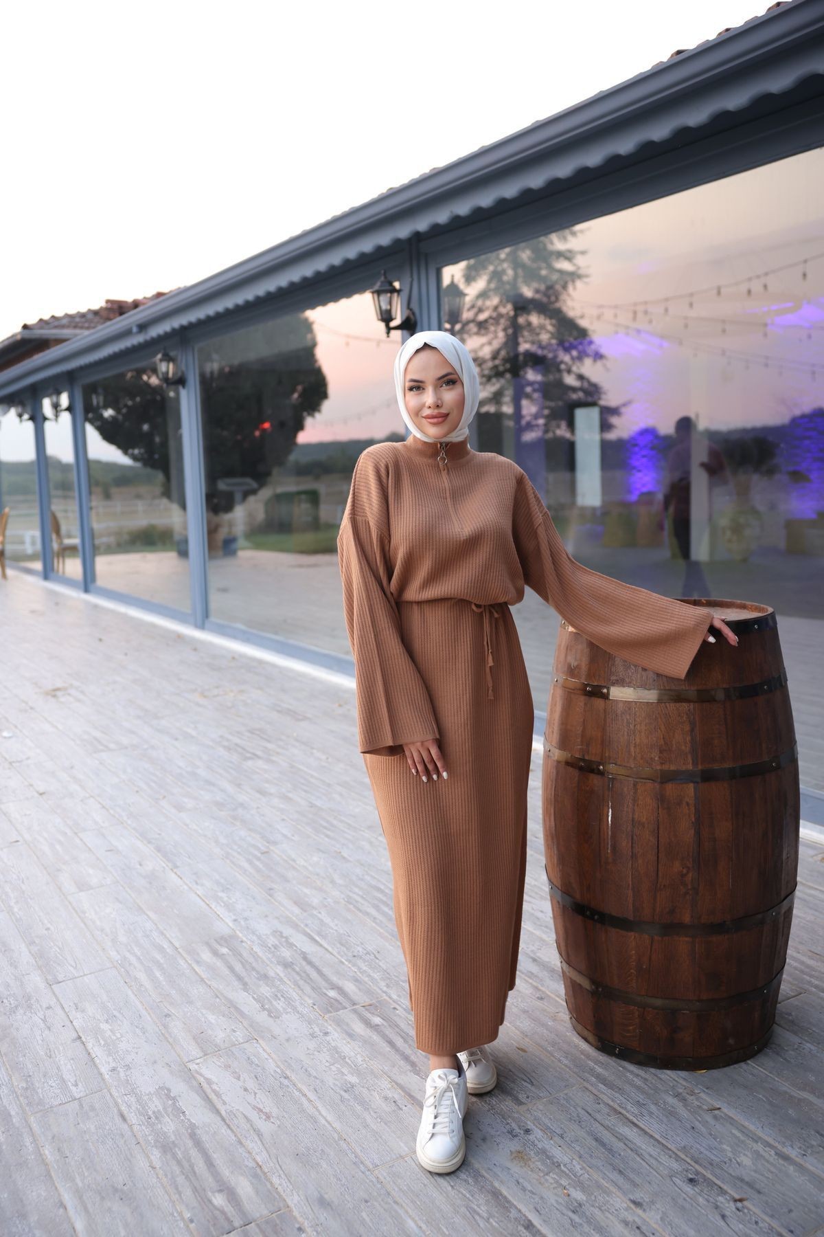 Fermuarlı Triko Elbise