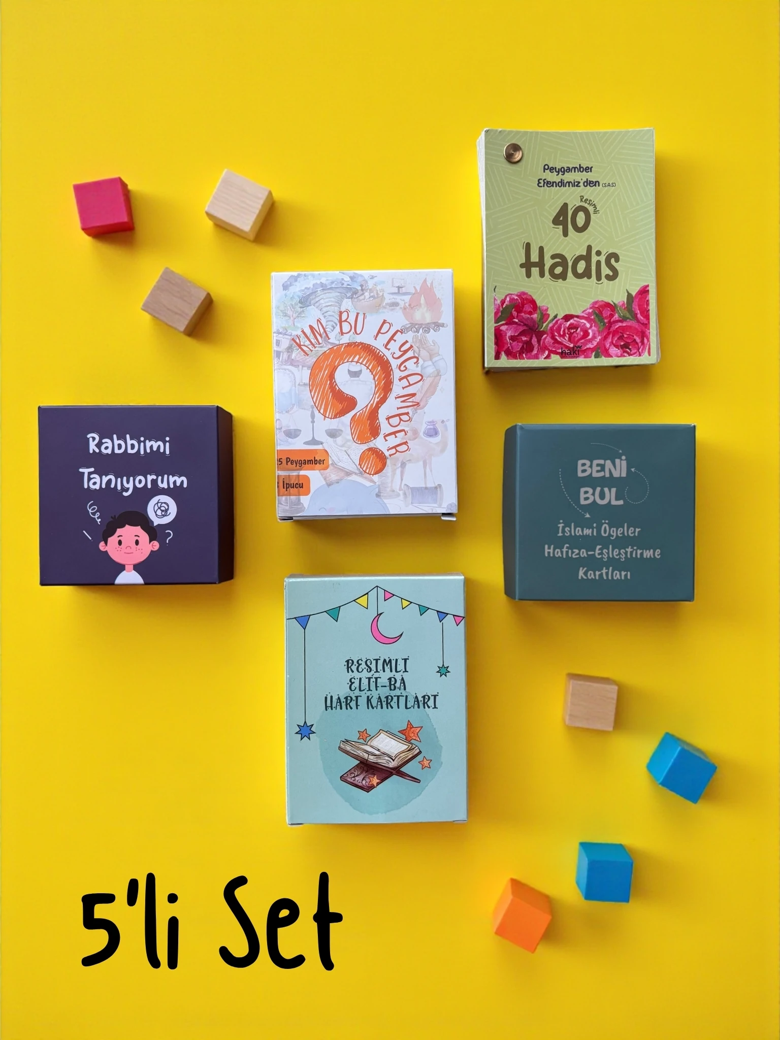 Haki Store Çocuklar için İslami Eğitim ve Oyun Seti-5li Paket 