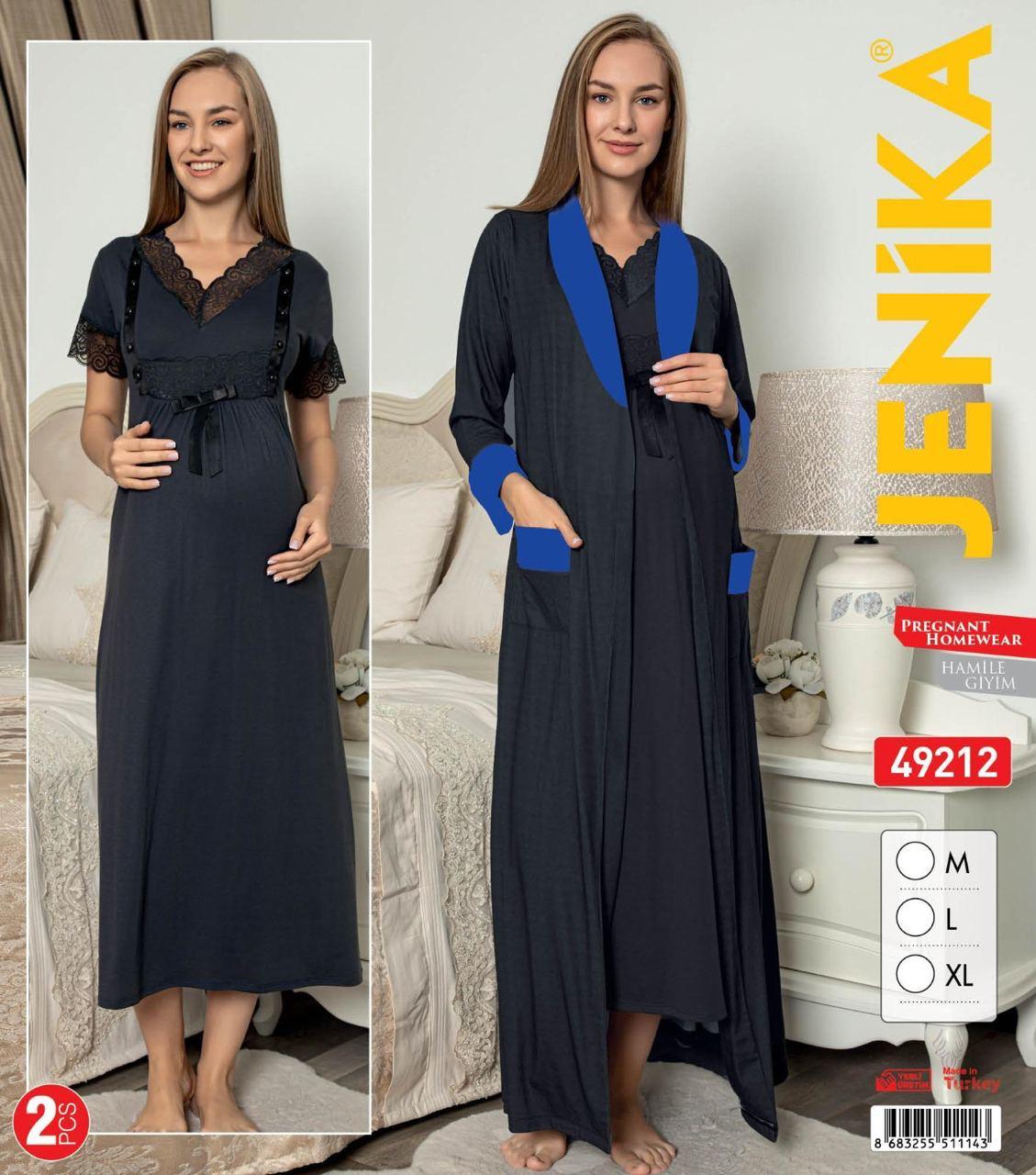 Jenika Collection Kadın Hamile ve Lohusa 2’li Pijama Takımı – Pamuklu - 49212