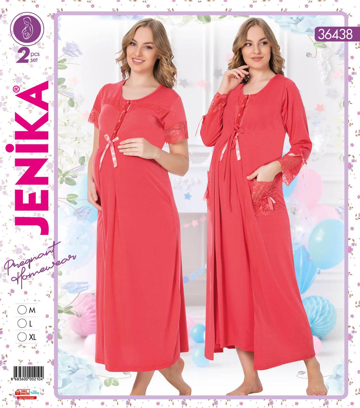 Jenika Collection Kadın Hamile ve Lohusa 2’li Pijama Takımı – Pamuklu - 36438