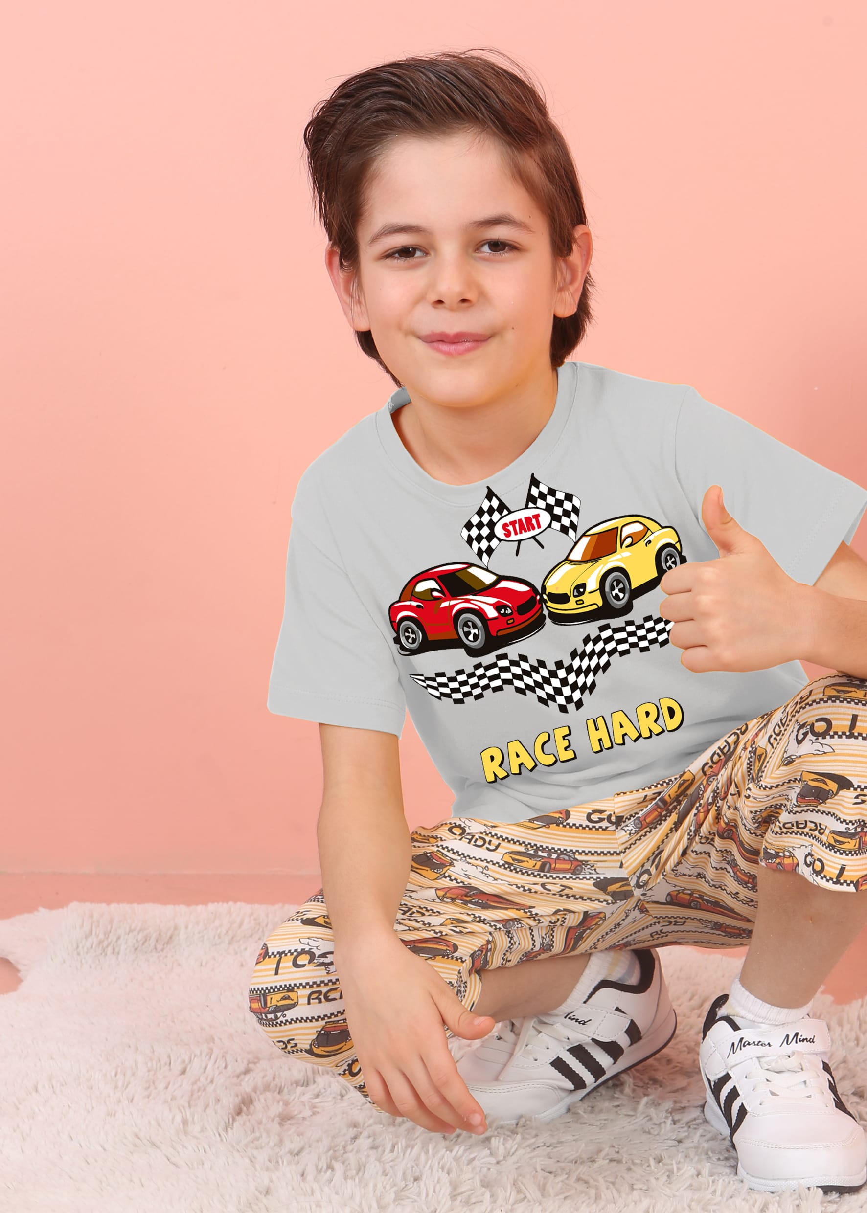 Jenika Kids Erkek Çocuk Pamuklu Baskılı Kapri Takım - 59132