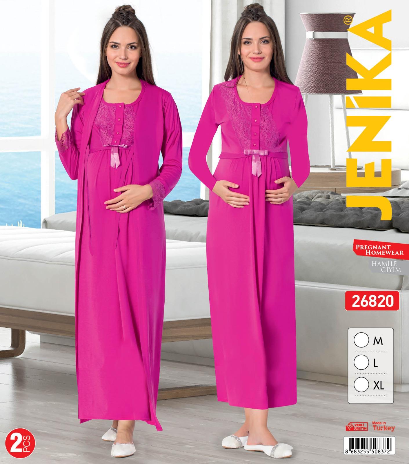 Jenika Collection Kadın Hamile ve Lohusa 2’li Pijama Takımı – Pamuklu - 26820