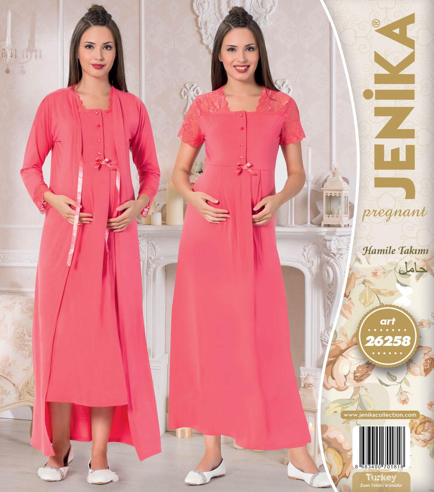 Jenika Collection Kadın Hamile ve Lohusa 2’li Pijama Takımı – Pamuklu - 26258