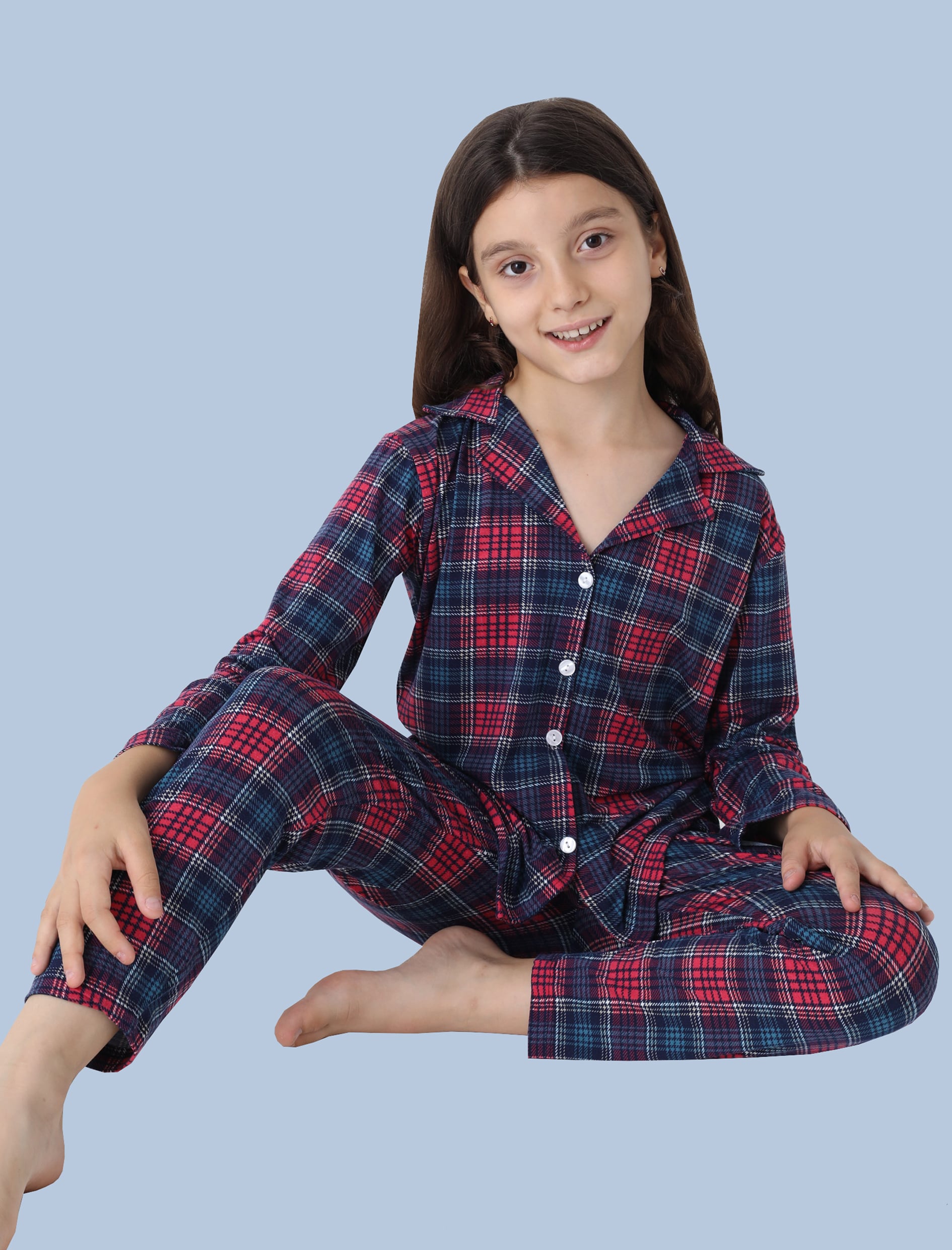 Çocuk Süet Kumaş Pijama Takımı – Kız ve Erkek, Rahat ve Yumuşak - 59665