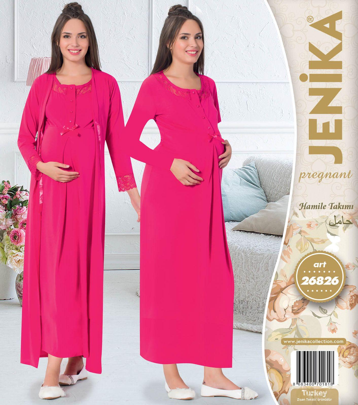 Jenika Collection Kadın Hamile ve Lohusa 2’li Pijama Takımı – Pamuklu - 26826