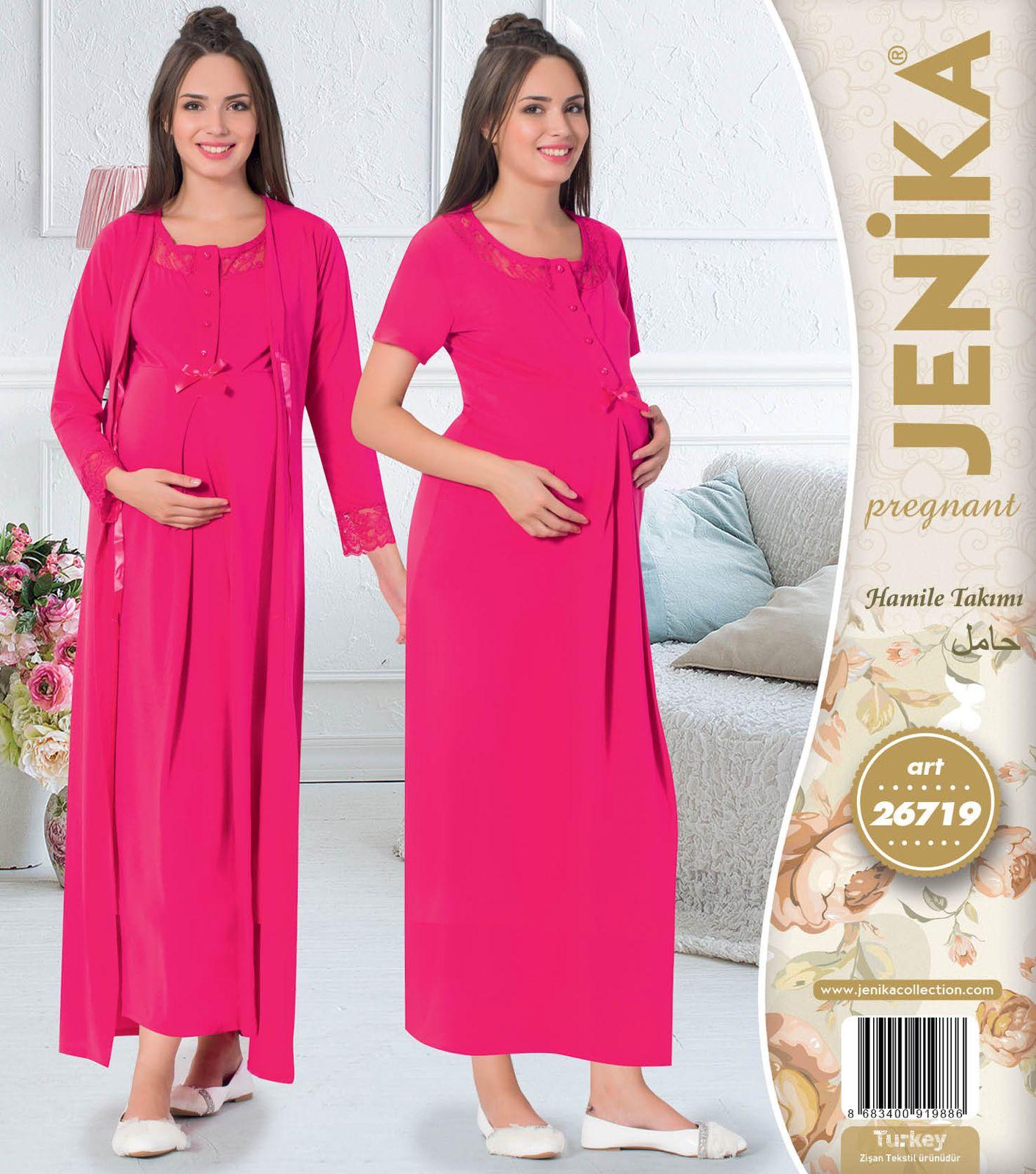 Jenika Collection Kadın Hamile ve Lohusa 2’li Pijama Takımı – Pamuklu - 26719