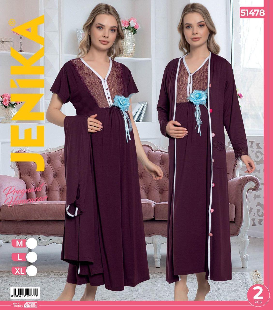 Jenika Collection Kadın Hamile ve Lohusa 2’li Pijama Takımı – Pamuklu - 51478