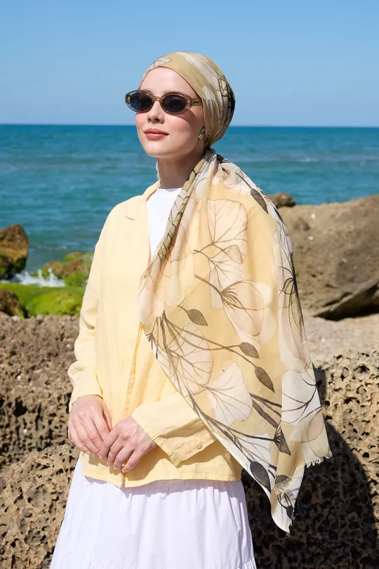 ALİCİA DESEN AYA ŞAL - BUTTER YELLOW