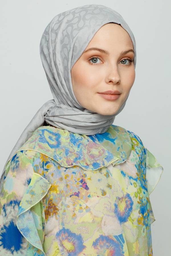 BLOOM DESEN ŞAL - GÜMÜŞ GRİ