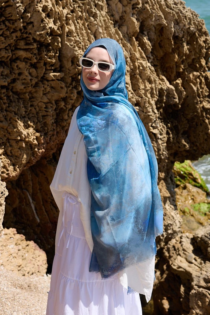 VEYRA DESEN AYA ŞAL - MAVİ