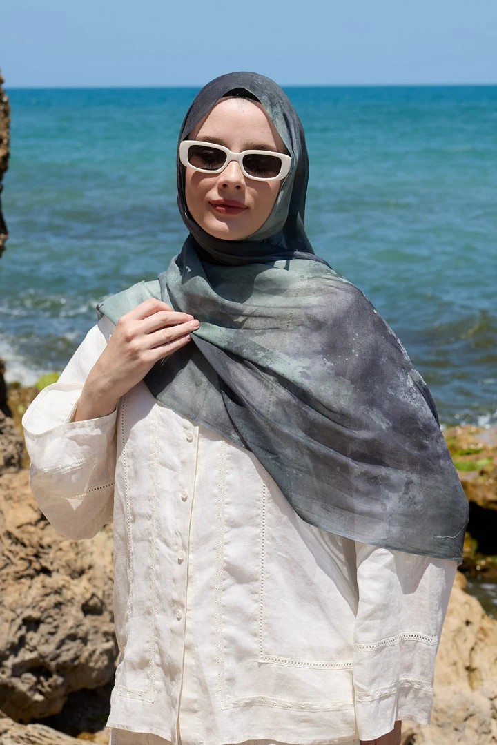 VEYRA DESEN AYA ŞAL - KOYU YEŞİL