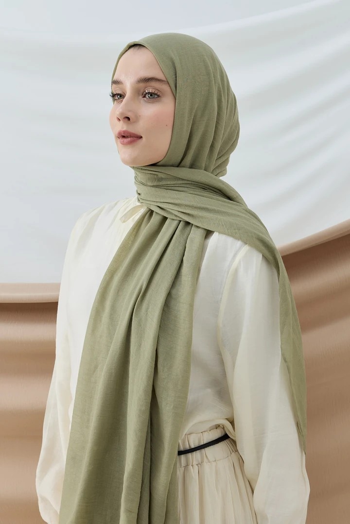 AYA İNCE PAMUK ŞAL - YEŞİL ÇAY