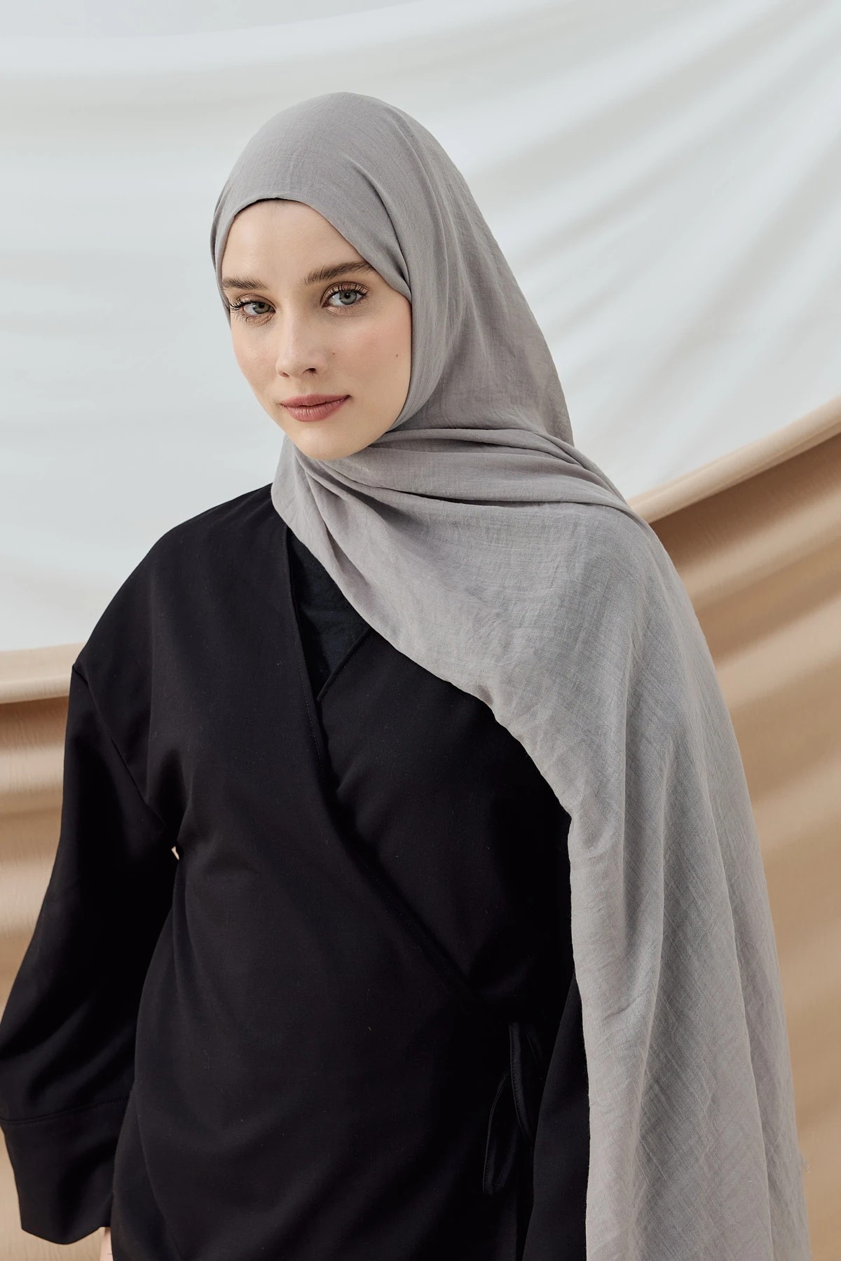 AYA İNCE PAMUK ŞAL - GRİ