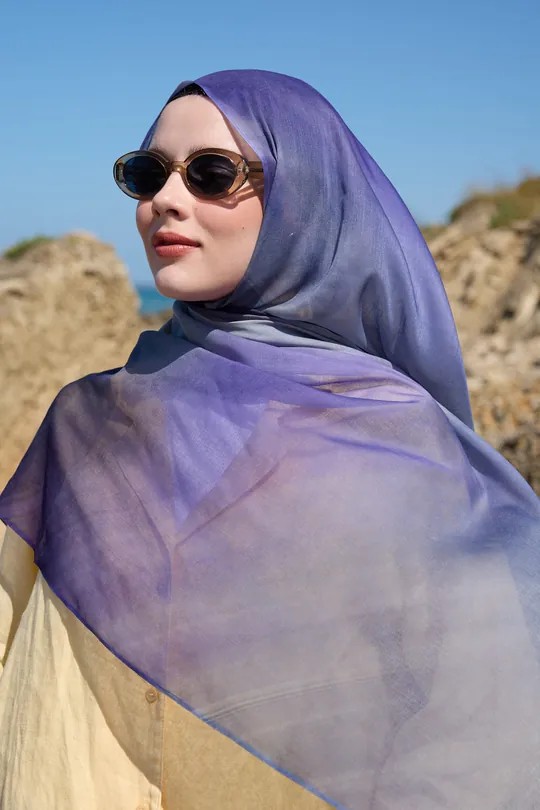 DEGRADE DESEN AYA ŞAL - LİLA