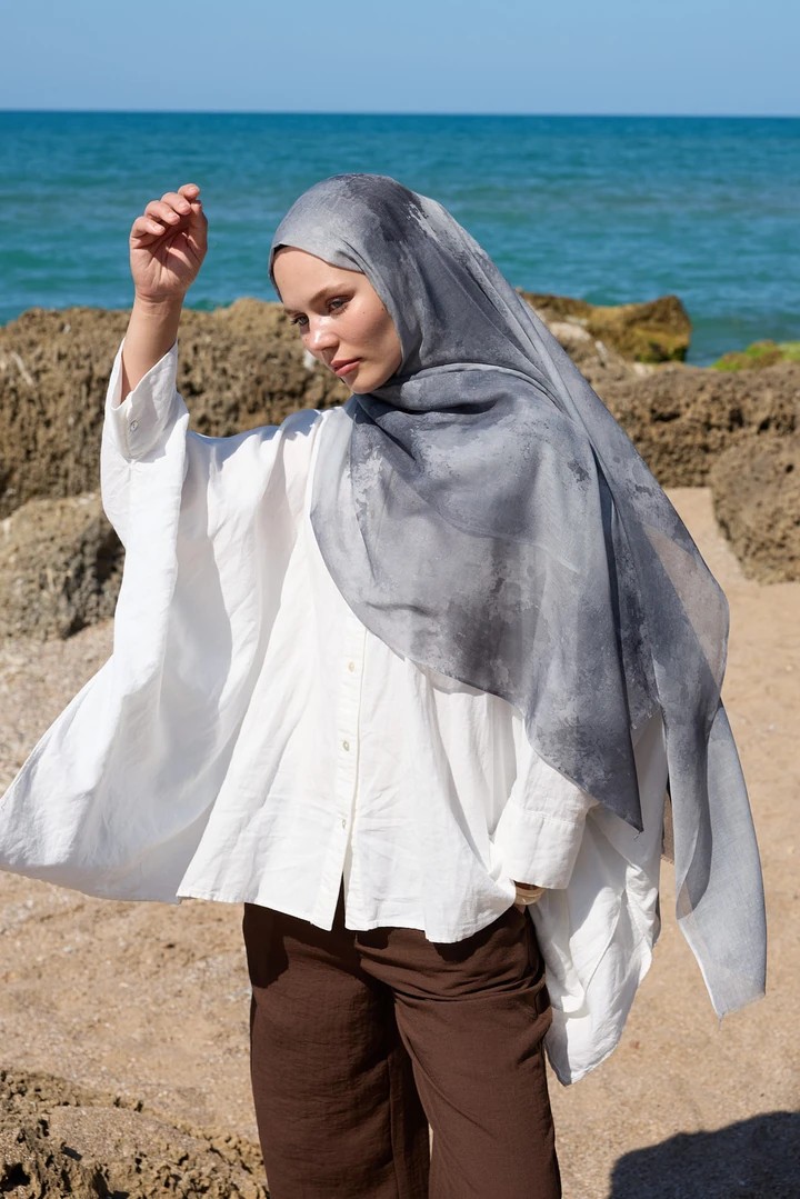 VEYRA DESEN AYA ŞAL - SİYAH - GRİ