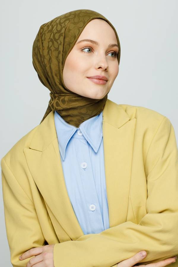 BLOOM DESEN ŞAL - YAĞ YEŞİLİ