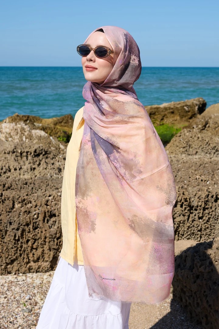 VEYRA DESEN AYA ŞAL - PEMBE