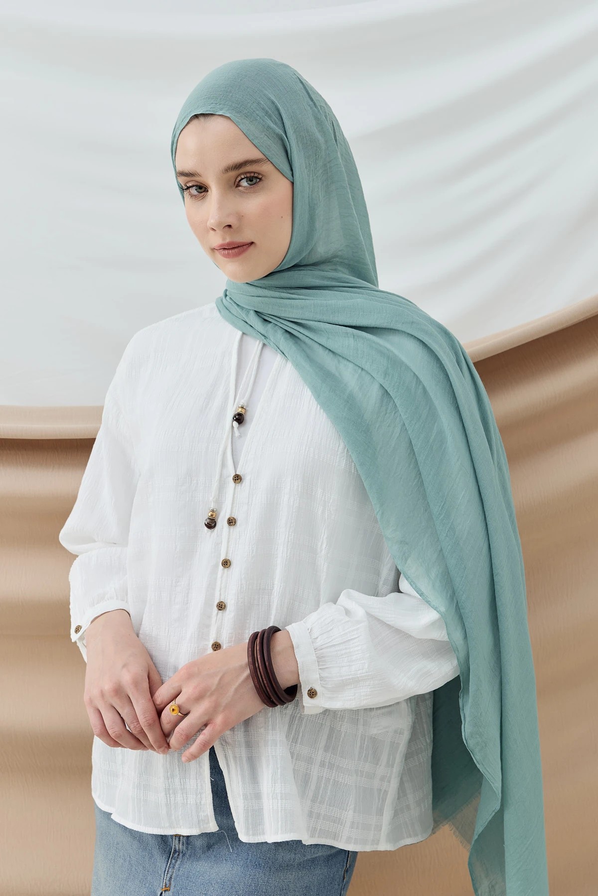 AYA İNCE PAMUK ŞAL - MİNT