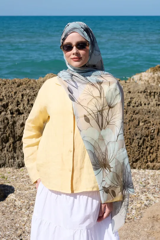 ALİCİA DESEN AYA ŞAL - BUZ MAVİ