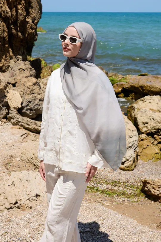 DEGRADE DESEN AYA ŞAL - GRİ