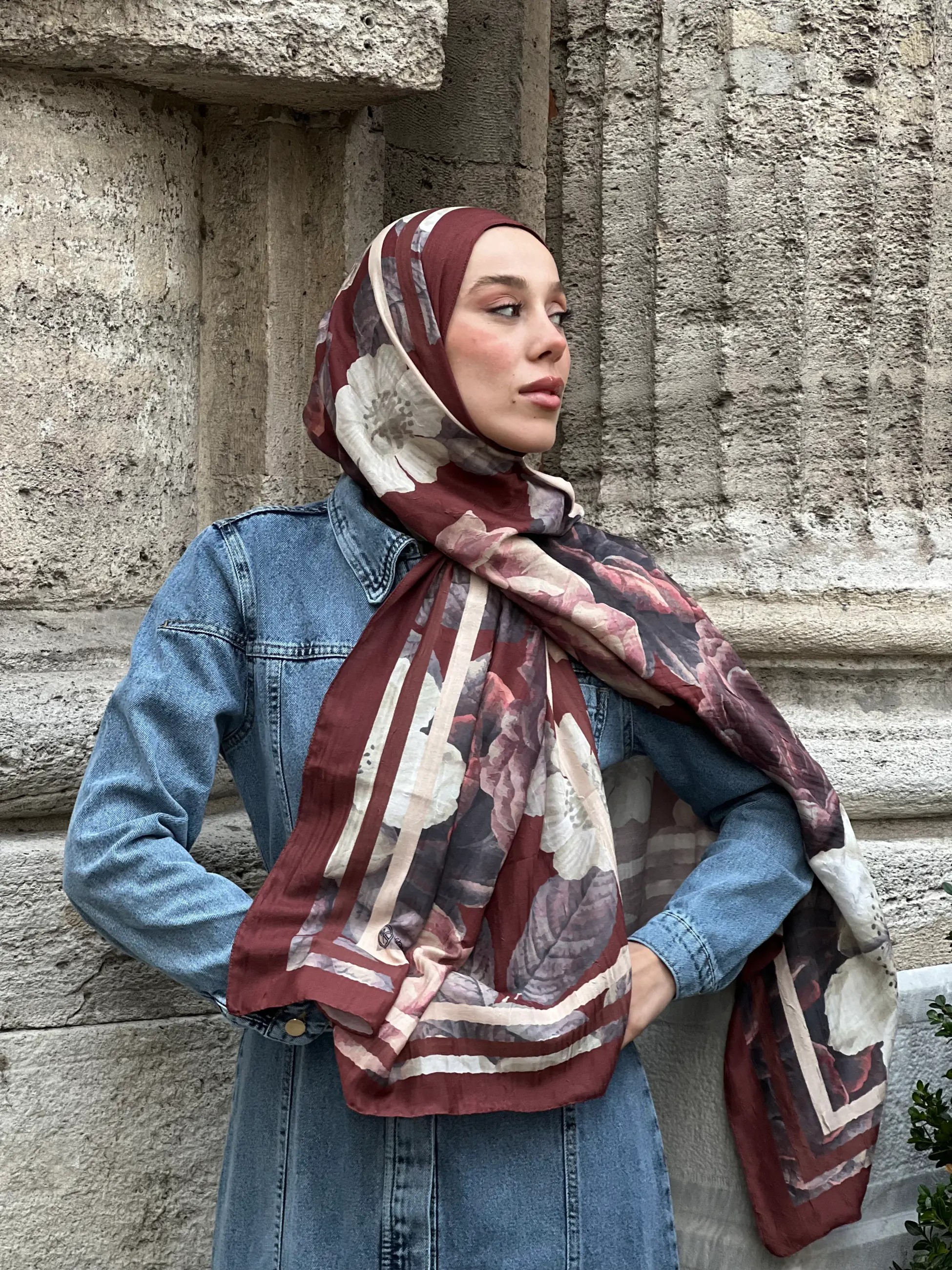 GÜL DESEN FLORA DREAMS SERİSİ - BORDO